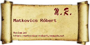 Matkovics Róbert névjegykártya