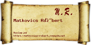 Matkovics Róbert névjegykártya