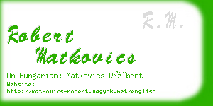 robert matkovics business card